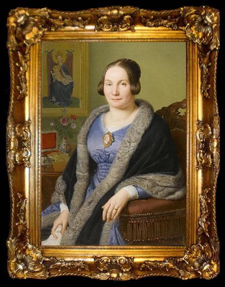 framed  Franz Ittenbach Portrait of Margarete von Soist. Signed and dated, ta009-2